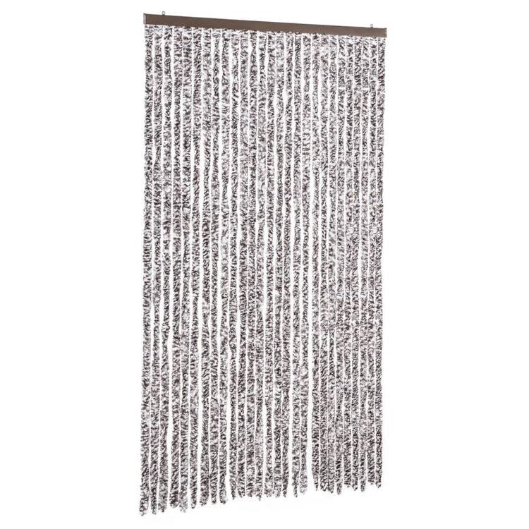 Vidaxl Fly Vorhang 118x220 cm Chenille Brown und Beige