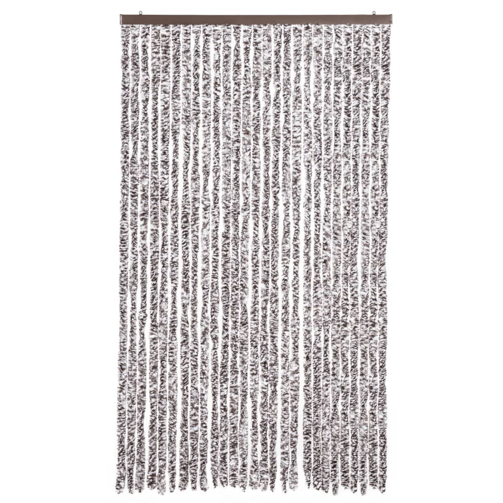Vidaxl Fly Vorhang 118x220 cm Chenille Brown und Beige