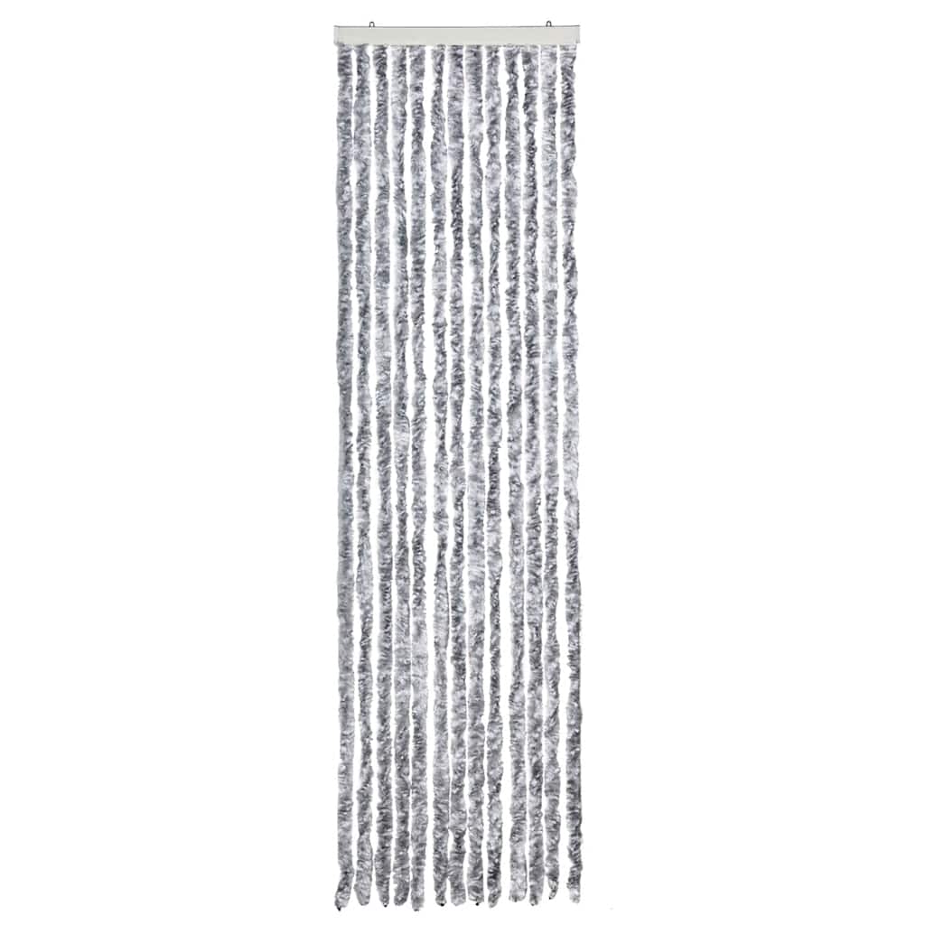 Vidaxl Fly Vorhang 56x200 cm Chenille weiß und grau