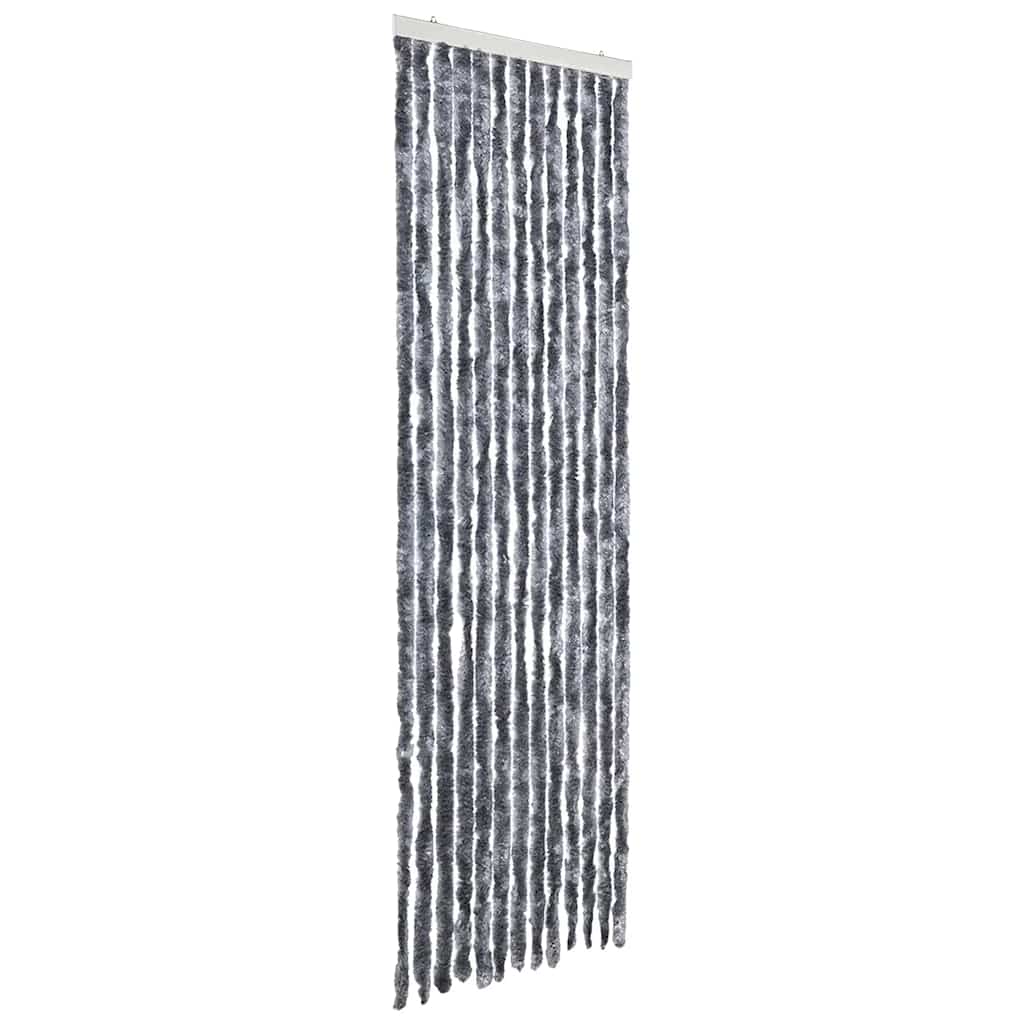 Vidaxl Fly Vorhang 56x200 cm Chenille Silberfarbe