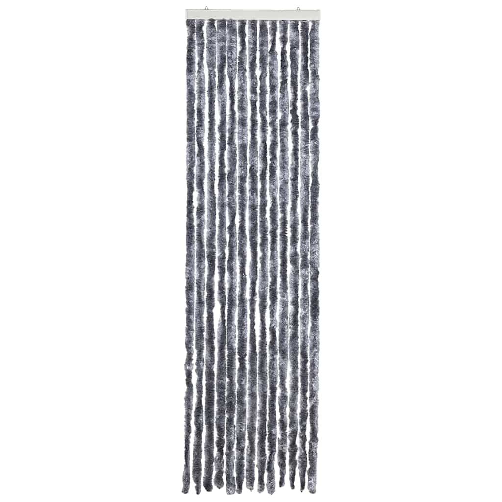 Vidaxl Fly Vorhang 56x200 cm Chenille Silberfarbe