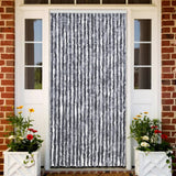 Vidaxl Fly Vorhang 90x200 cm Chenille Silberfarbe - afbeelding 1