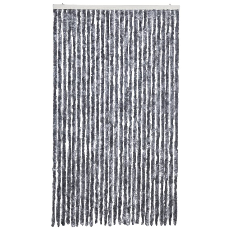 Vidaxl Fly Vorhang 118x220 cm Chenille Silberfarbe