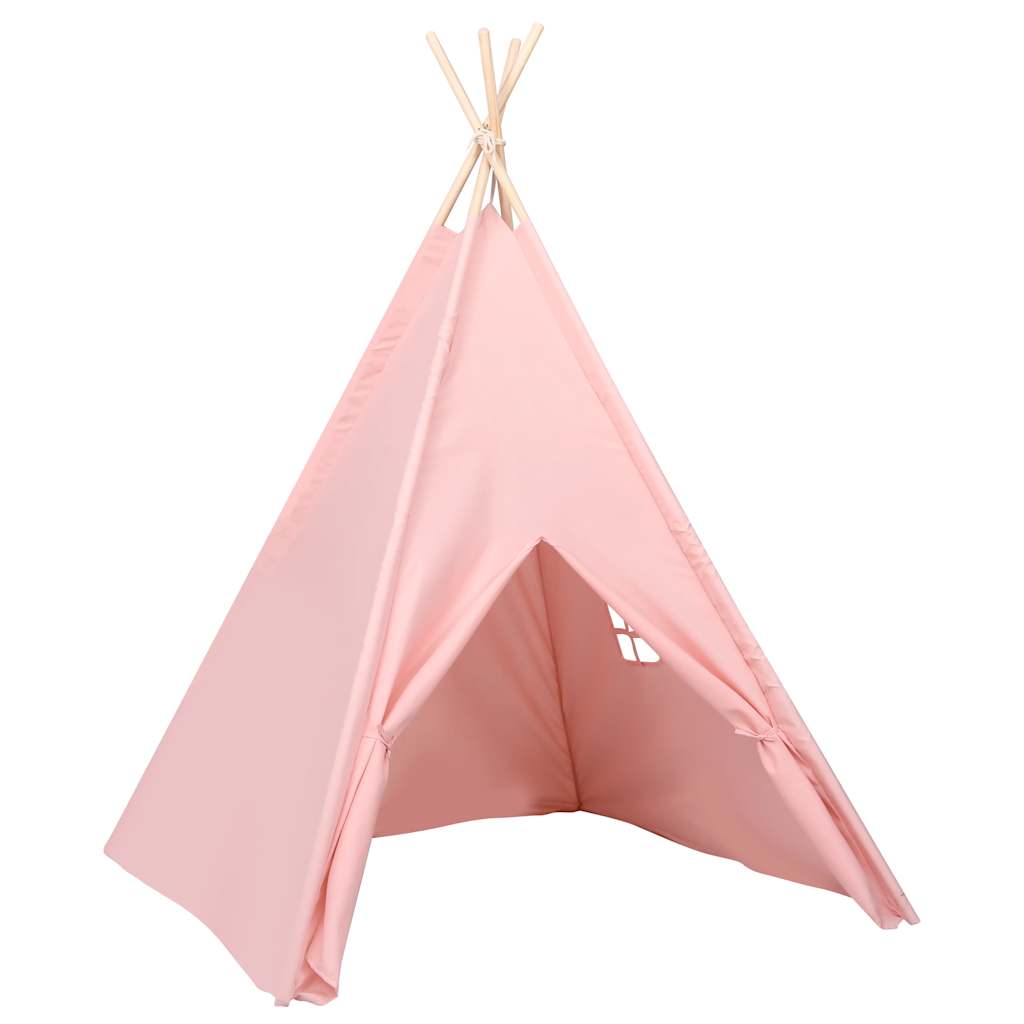 VidaXL Kinder-Tipi-Zelt mit Tasche 120 x 120 x 150 cm, pfirsichfarbenes Rosa