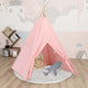 VidaXL Kinder-Tipi-Zelt mit Tasche 120 x 120 x 150 cm, pfirsichfarbenes Rosa