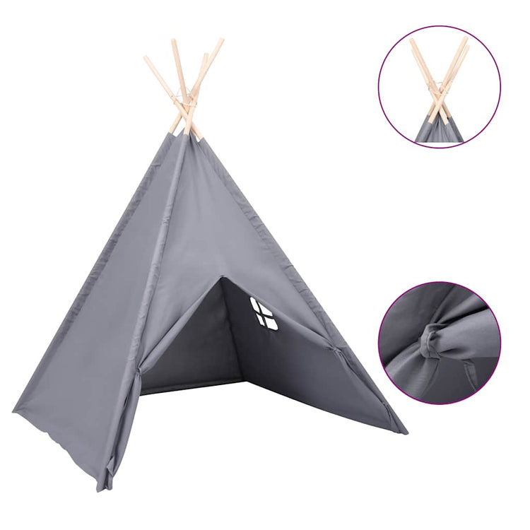 VidaXL Kinder-Tipi-Zelt mit Tasche 120x120x150 cm pfirsichgrau