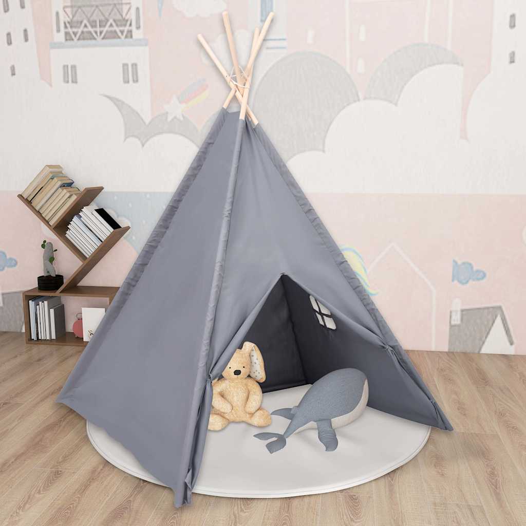 VidaXL Kinder-Tipi-Zelt mit Tasche 120x120x150 cm pfirsichgrau