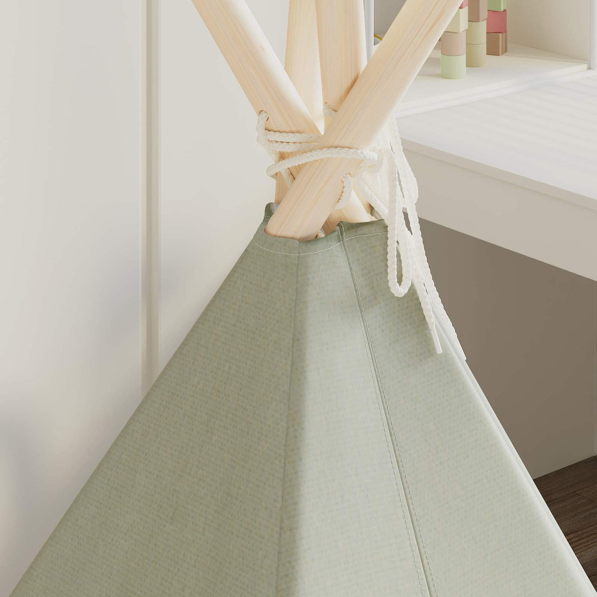VidaXL Kinderzelt Grau und Weiß 120 x 120 x 150 cm massives Kiefernholz