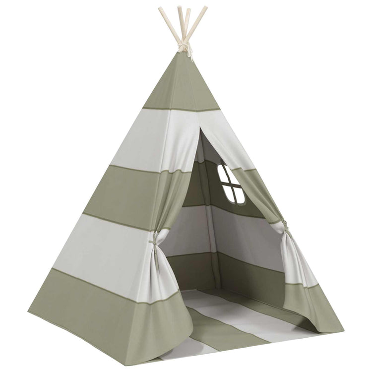 VidaXL Kinderzelt Grau und Weiß 120 x 120 x 150 cm massives Kiefernholz