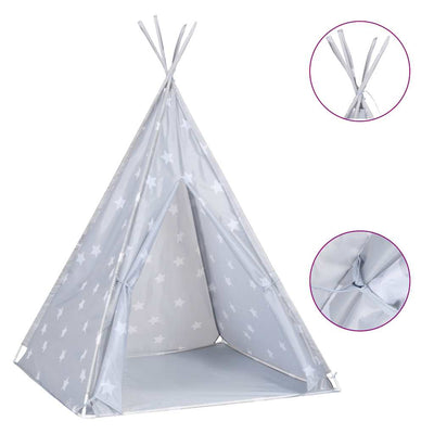 Vidaxx Kinder-Tipi-Zelt mit Tasche 115x115x160 cm Polyester grau