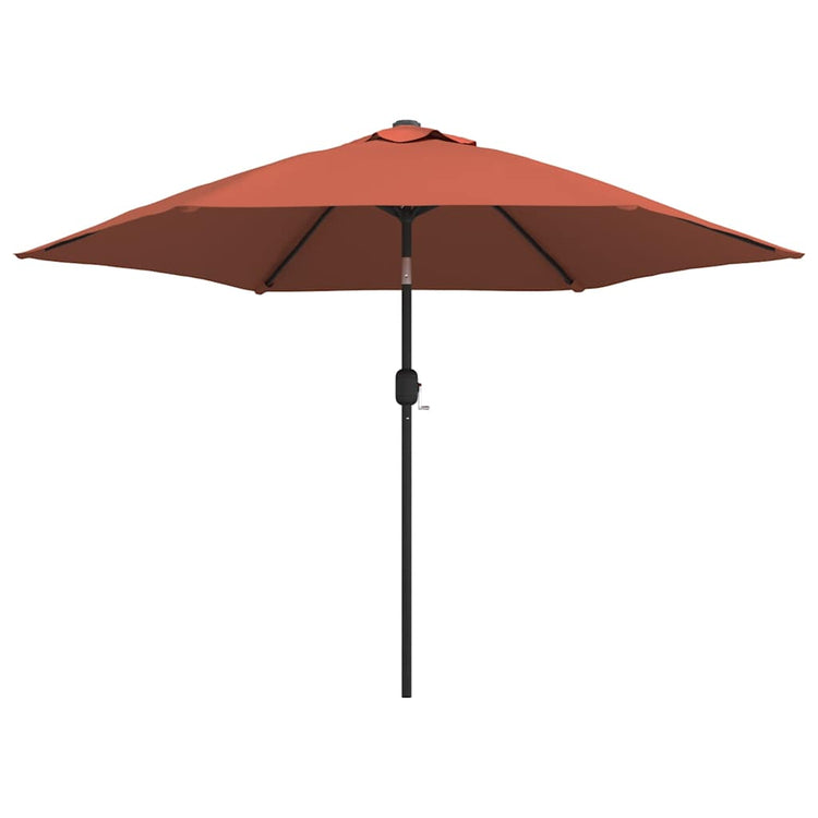 Vidaxl -Parasol mit LED -Beleuchtung und Stahlstast 300 cm Terrakotta