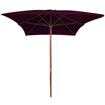 Vidaxl Parasol mit Holzstange 200x300 cm Bordeaux Rot