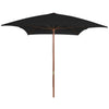 Vidaxl Parasol mit Holzstange 200x300 cm schwarz