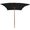 Vidaxl Parasol mit Holzstange 200x300 cm schwarz