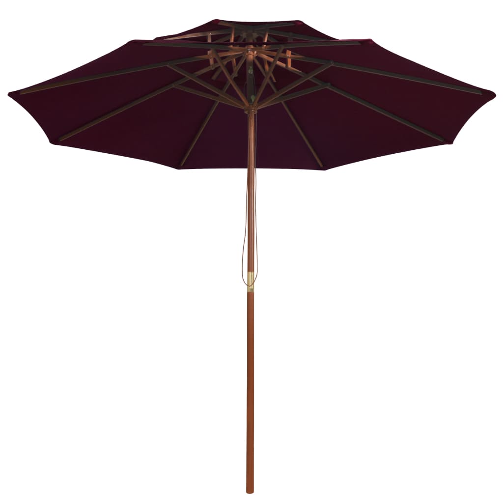 Vidaxl Parasol Double Decker mit Holzstange 270 cm Bordeaux Rot