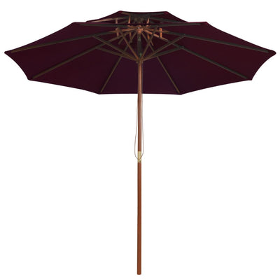 Vidaxl Parasol Double Decker mit Holzstange 270 cm Bordeaux Rot