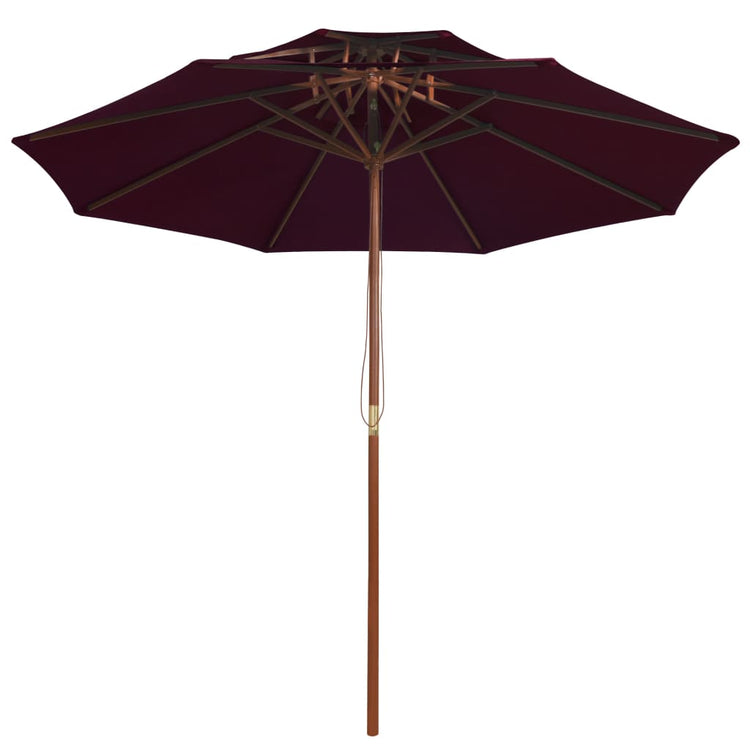 Vidaxl Parasol Double Decker mit Holzstange 270 cm Bordeaux Rot