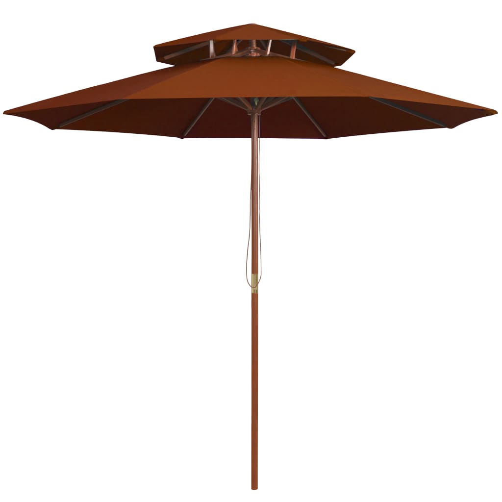 Vidaxl Parasol Doppeldecker mit Holzstange 270 cm Terrakotta -Colored