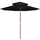 Vidaxl Parasol Double Decker mit Holzstange 270 cm Schwarz