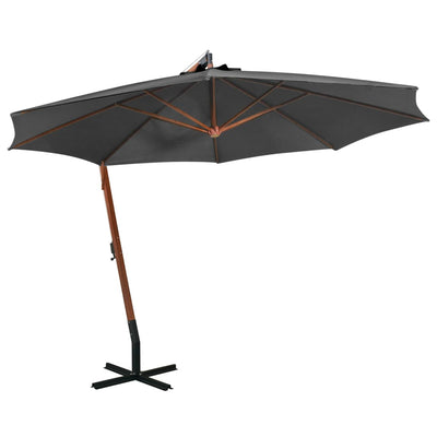 Vidaxl -schwimmendes Parasol mit Pole 3,5x2,9 m Festkiefer Anthrazit