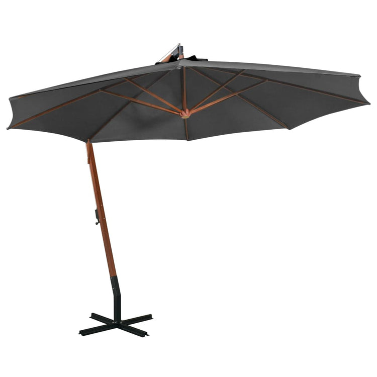 Vidaxl -schwimmendes Parasol mit Pole 3,5x2,9 m Festkiefer Anthrazit