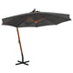 Vidaxl -schwimmendes Parasol mit Pole 3,5x2,9 m Festkiefer Anthrazit
