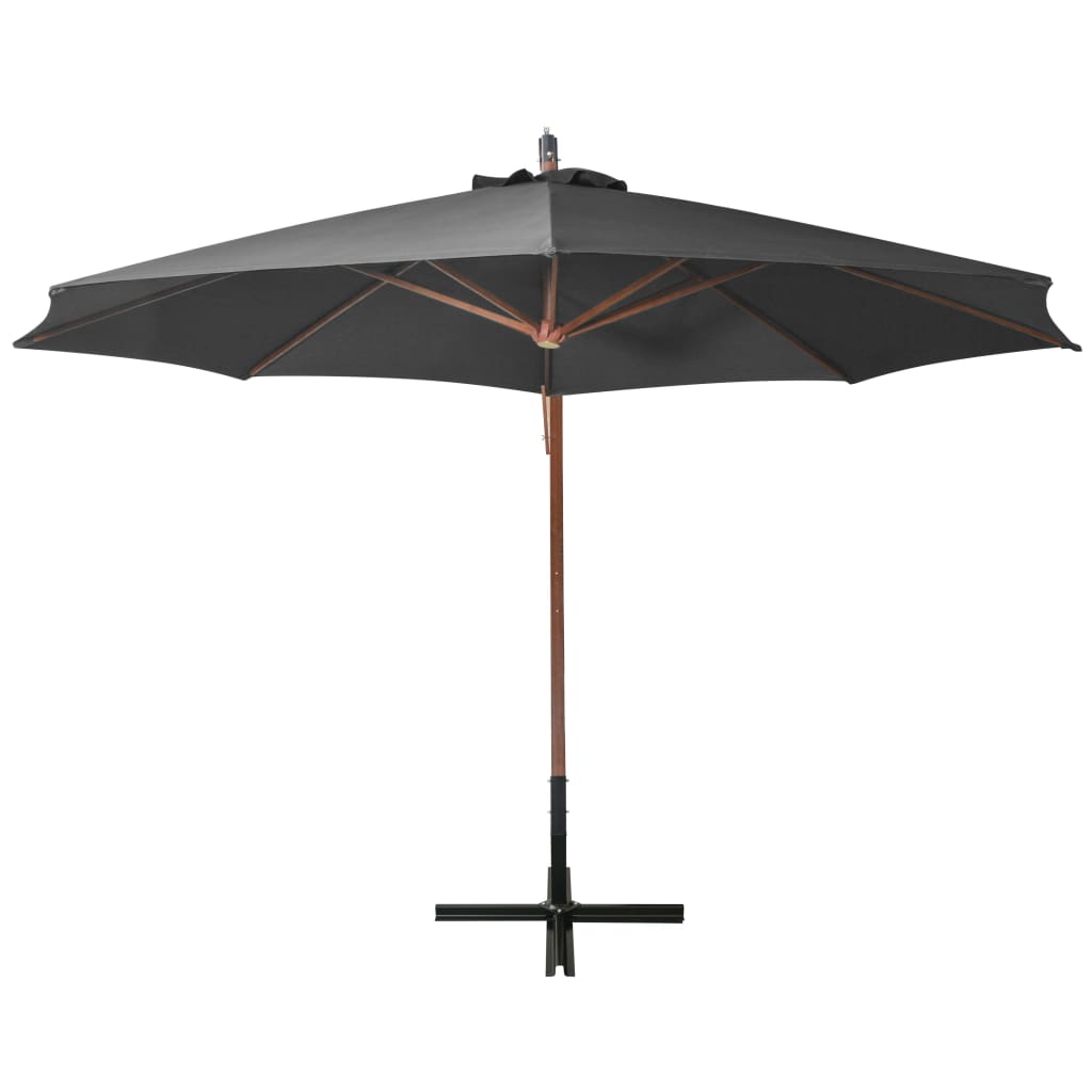 Vidaxl -schwimmendes Parasol mit Pole 3,5x2,9 m Festkiefer Anthrazit