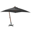 Vidaxl -schwimmendem Parasol mit Pole 3x3 M fester Kiefern -Holz -Anthrazit -gelöscht