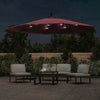 Vidaxl schwimmend Parasol mit LED -Beleuchtung 350 cm Bordeaux Rot