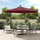 Vidaxl schwimmend Parasol mit LED -Beleuchtung 350 cm Bordeaux Rot
