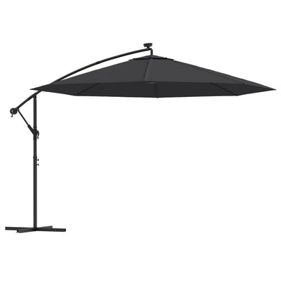 Vidaxl schwimmend Parasol mit LED -Beleuchtung 350 cm schwarz