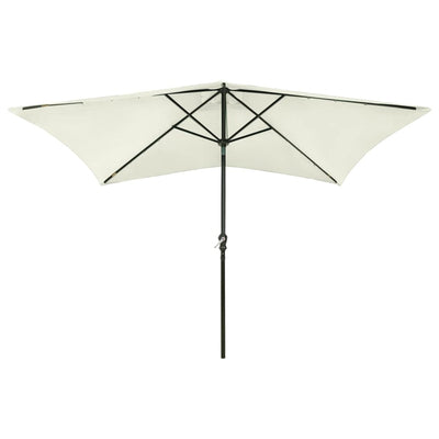 VIDAXL -Parasol mit LEDs und Stahlpol 2x3 m Sand