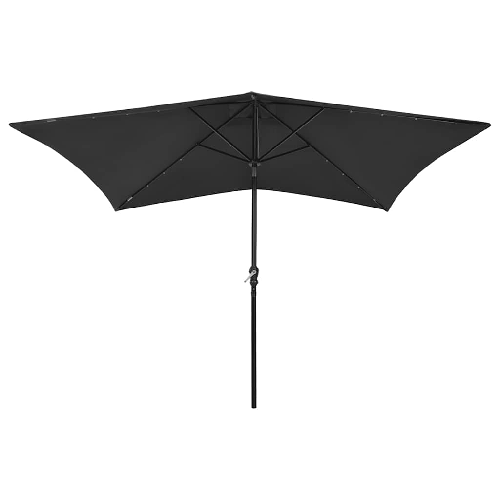 Vidaxl -Parasol mit LEDs und Stahlpol 2x3 m Grün