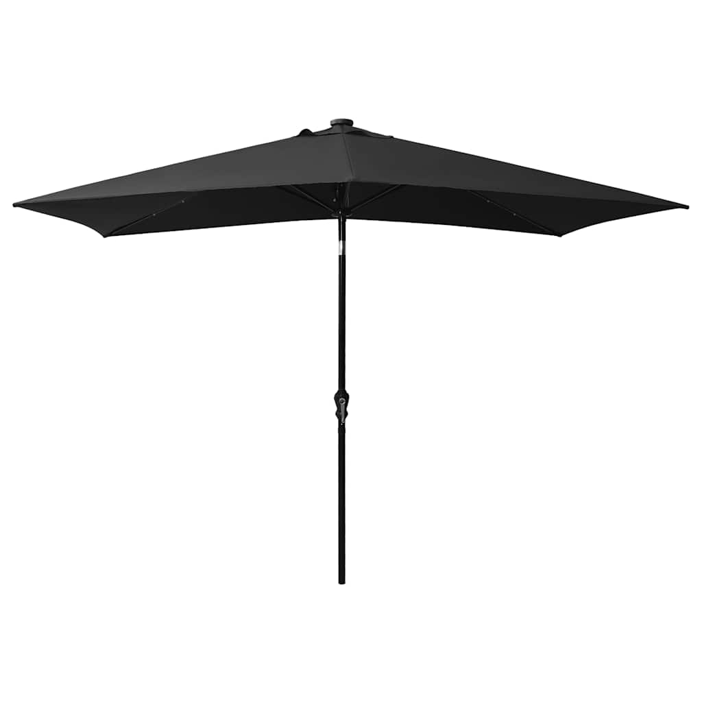 Vidaxl -Parasol mit LEDs und Stahlpol 2x3 m Grün