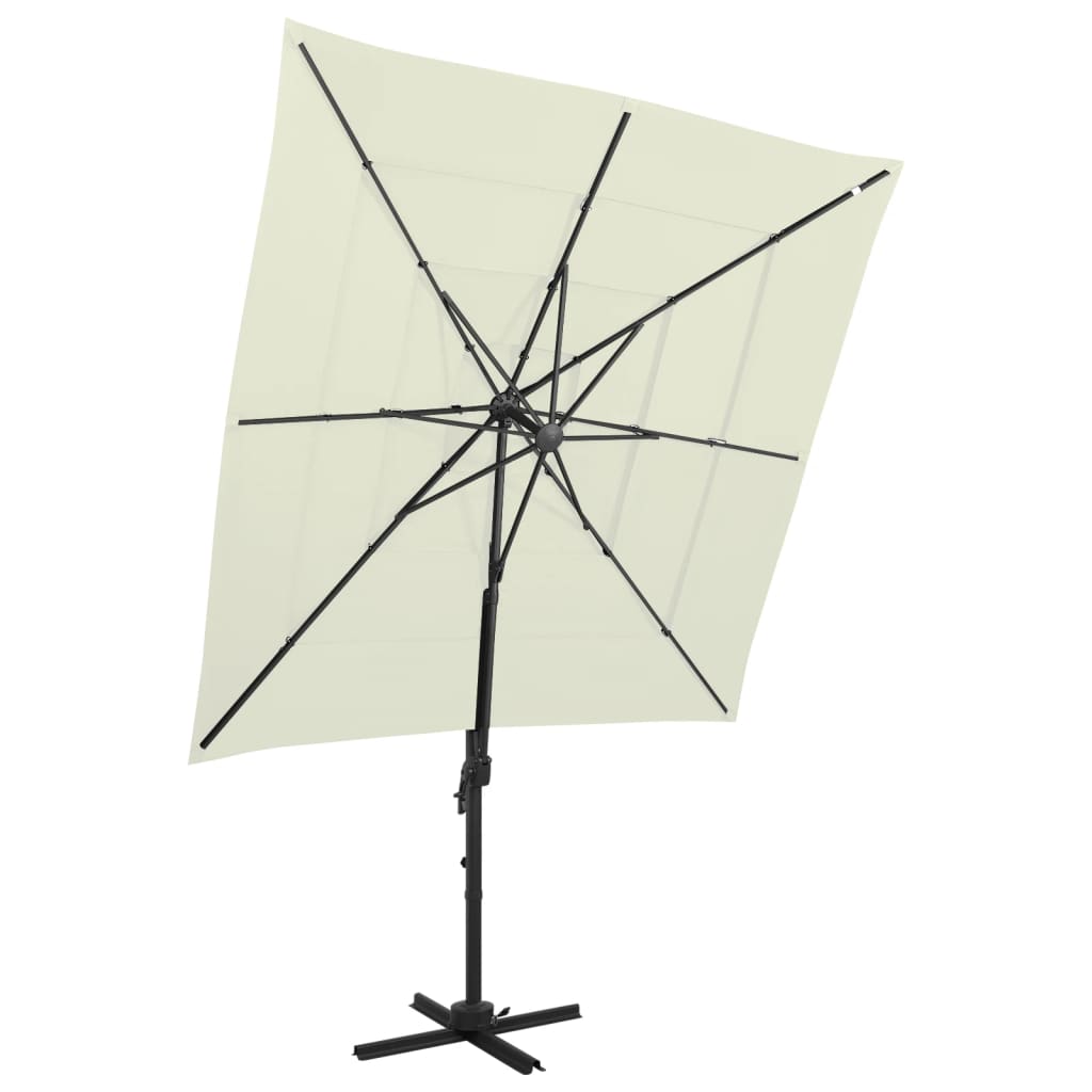 Vidaxl Parasol 4-Layer mit Aluminiumpol 250x250 cm sandfarben