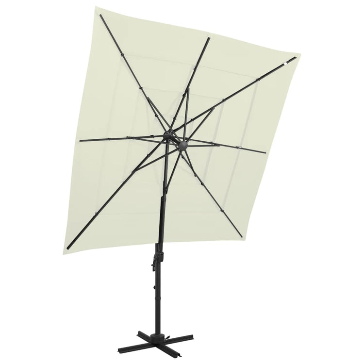Vidaxl Parasol 4-Layer mit Aluminiumpol 250x250 cm sandfarben