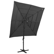 Vidaxl Parasol 4-Layer mit Aluminiumpol 250x250 cm anthrazitfarben - afbeelding 1