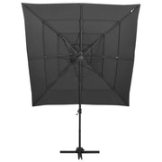 Vidaxl Parasol 4-Layer mit Aluminiumpol 250x250 cm anthrazitfarben - afbeelding 2