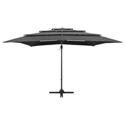 Vidaxl Parasol 4-Layer mit Aluminiumpol 250x250 cm anthrazitfarben - afbeelding 3