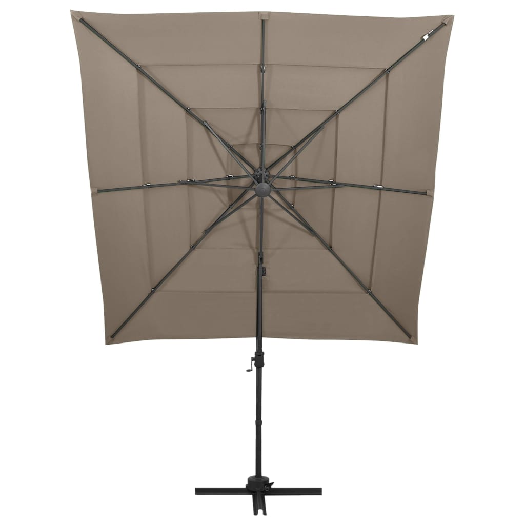 Vidaxl Parasol 4-Layer mit Aluminiumpol 250x250 cm Taupe
