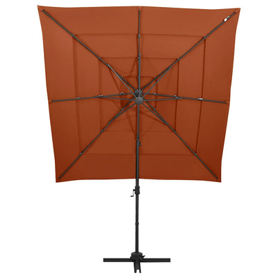 Vidaxl Parasol 4-Layer mit Aluminiumpol 250x250 cm Terracotta-Farben