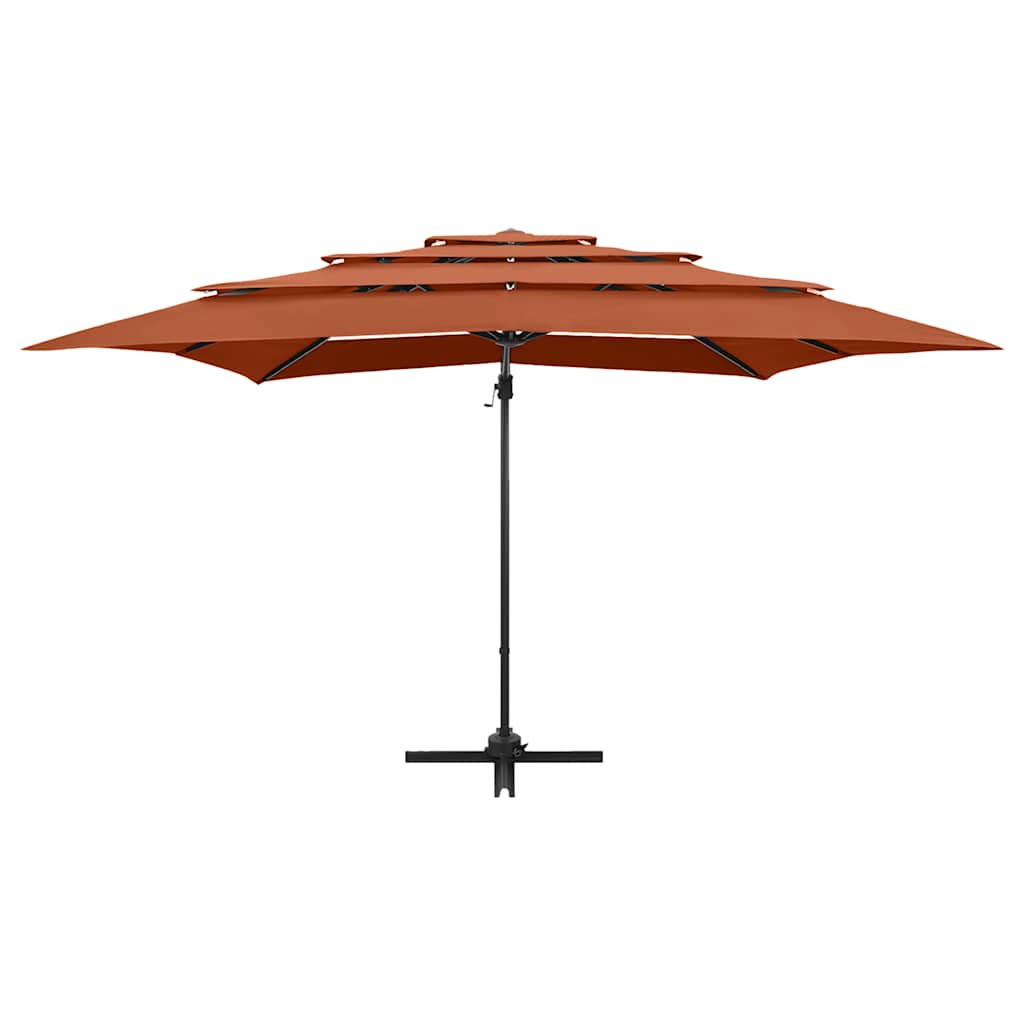 Vidaxl Parasol 4-Layer mit Aluminiumpol 250x250 cm Terracotta-Farben