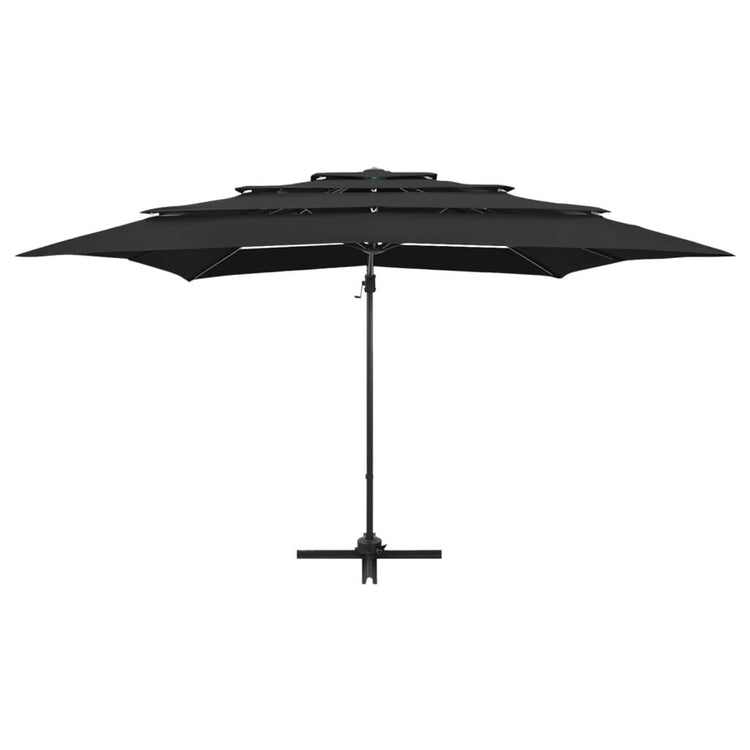Vidaxl Parasol 4-Layer mit Aluminiumpol 250x250 cm Schwarz