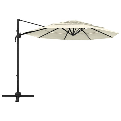 Vidaxl Parasol 4-Layer mit Aluminiumpol 3x3 m sandfarben