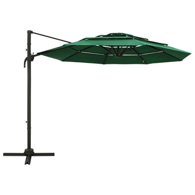 Vidaxl Parasol 4-Schicht mit Aluminiumpol 3x3 m Grün