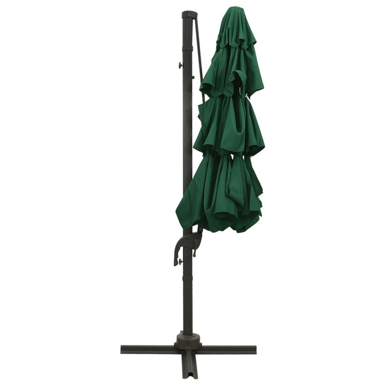 Vidaxl Parasol 4-Schicht mit Aluminiumpol 3x3 m Grün