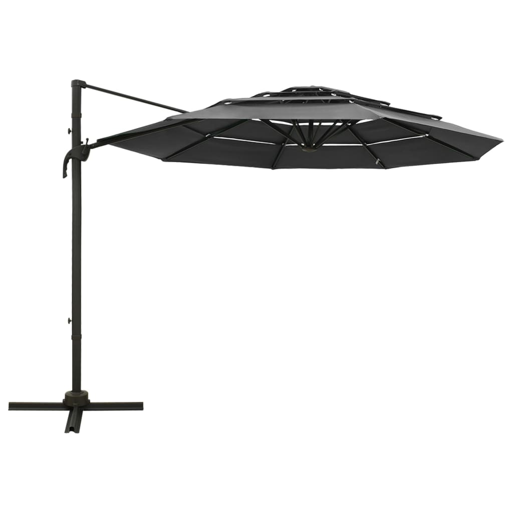 Vidaxl Parasol 4-Layer mit Aluminiumpol 3x3 M anthrazitfarben