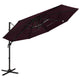 Vidaxl Parasol 4-Schicht mit Aluminiumpol 3x3 M Bordeaux Rot
