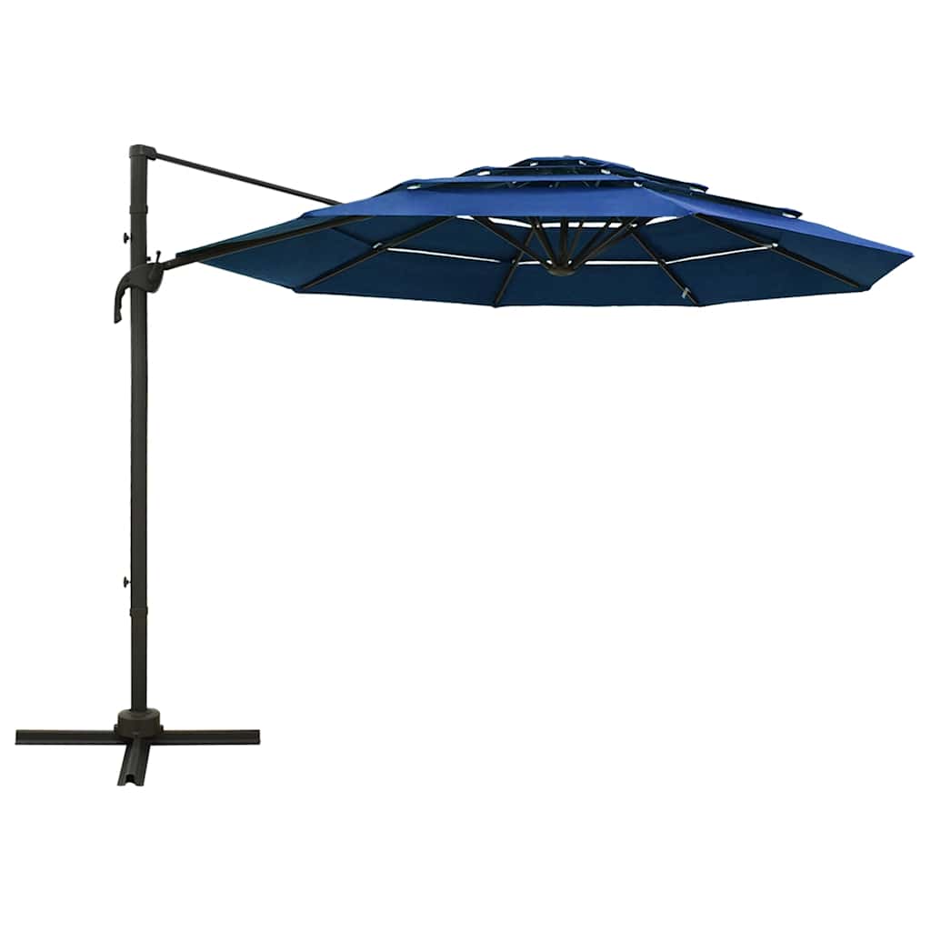 Vidaxl Parasol 4-Schicht mit Aluminiumpol 3x3 M Azurblau
