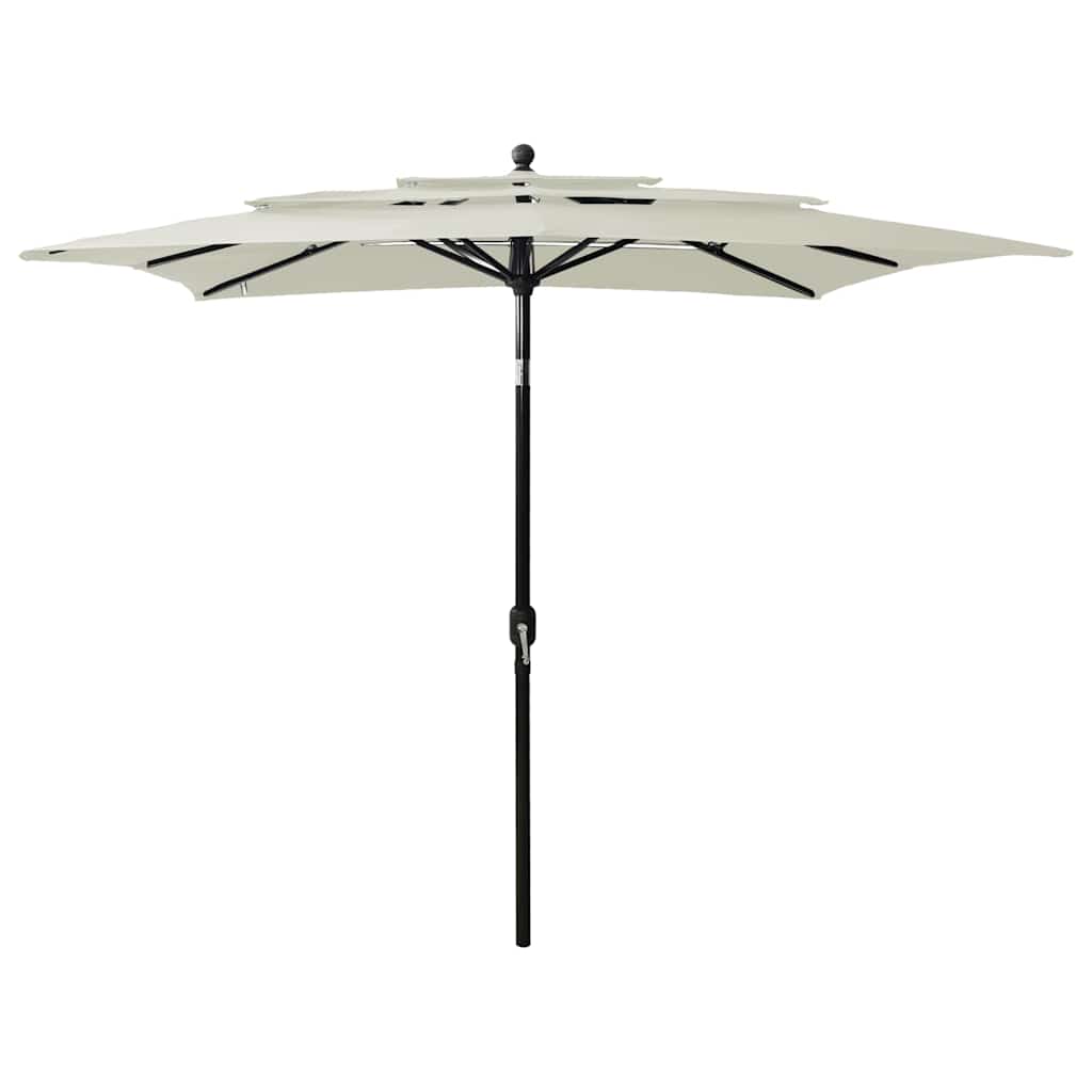 Vidaxl Parasol 3-Schicht mit Aluminiumpol 2,5 x 2,5 m sandfarben
